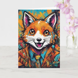 Cartão Raposa Elegante – Arte Animal Caprichosa