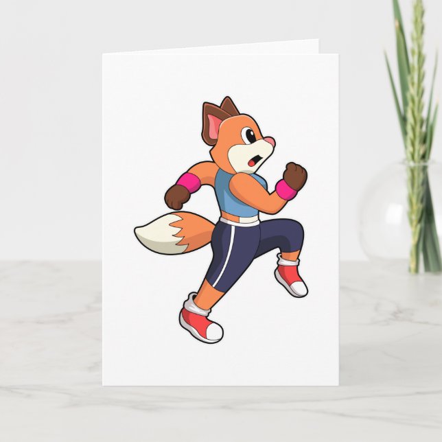 Cartão Raposa em Corrida (Frente)