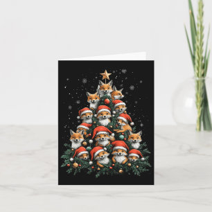 Cartão Raposa Engraçada Raposas de Natal Xmas Árvore Rapo