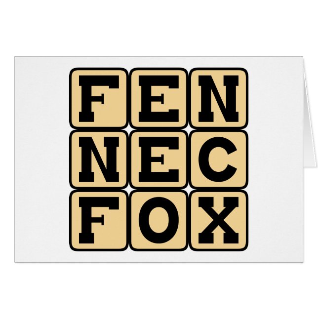 Cartão Raposa Fennec, Pequena Raposa Noturna (Frente Horizontal)