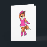 Cartão Raposa na patinação no gelo com skates de gelo<br><div class="desc">Este design é o presente perfeito para um aniversário,  Natal e outras celebrações. É adequado para mulheres,  homens e crianças.</div>