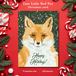 Cartão Raposa Vermelha Bonita na neve.