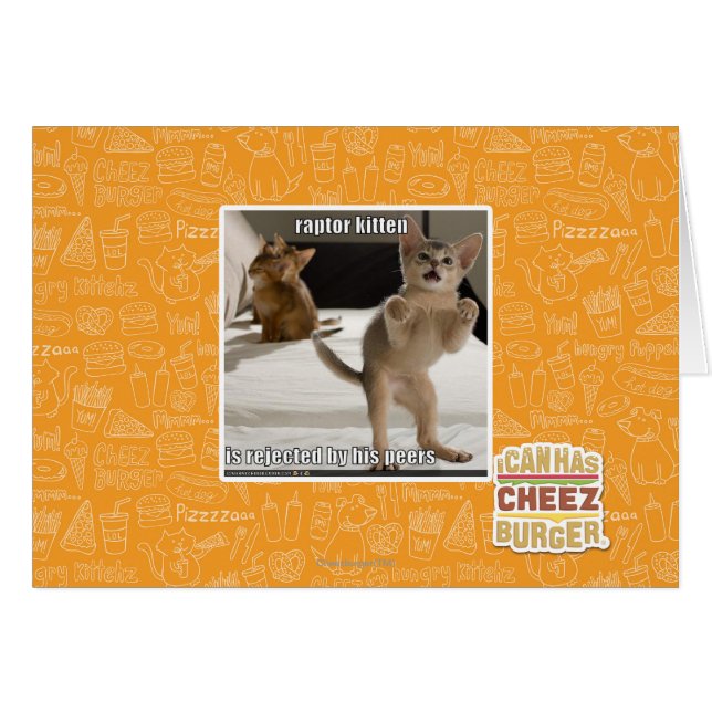 Cartão Raptor Kitten (Frente Horizontal)