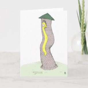 Cartão Rapunzel em sua torre