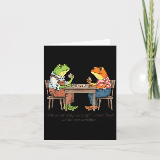 Cartão Rãs Devem Parar de Comer Toads Chorando Homens Mul (Frente)
