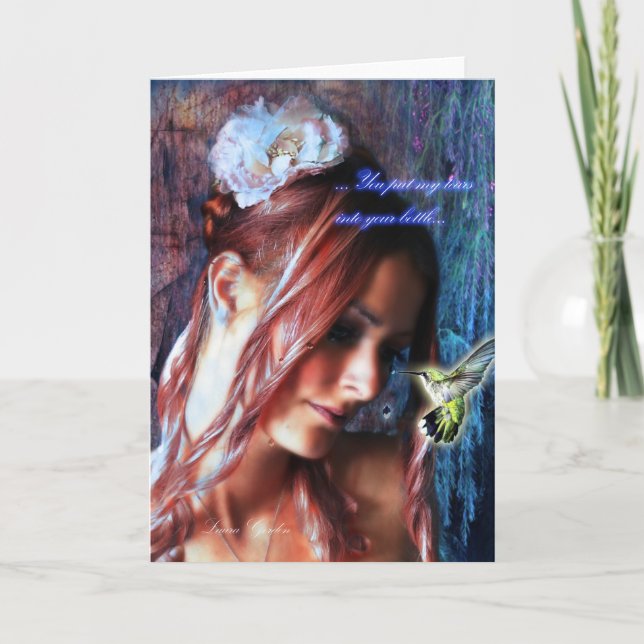 Cartão "Rasgos em uma garrafa" inspirada (Frente)