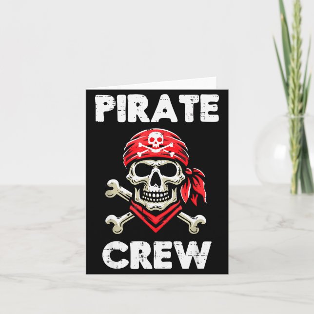 Cartão Rate Crew Skull Crossbones Funny Matching Men Wome (Frente)