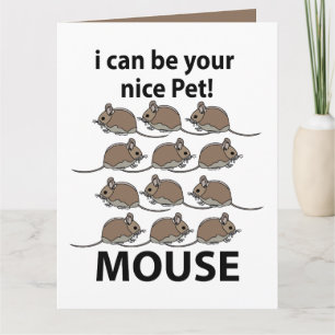 Cartão Rato Animal Eu Posso Ser Seu Lindo Rato de Estimaç