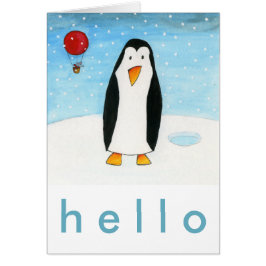 Cartão Rato Balão e Pinguim