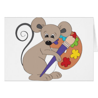 Cartão rato com pintura-artista