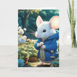 Cartão Rato De Aniversário Com Flor