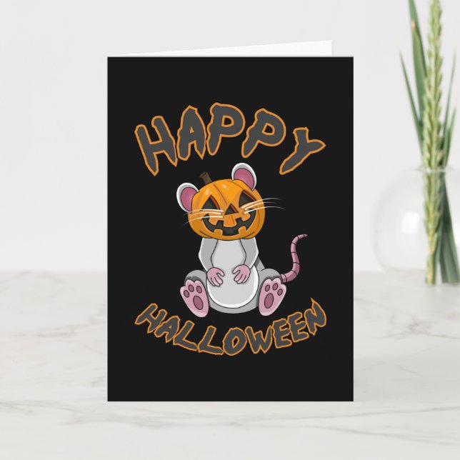 Cartão Rato de Mouse Halloween Pumpkin Horror Gift Ideia (Frente)