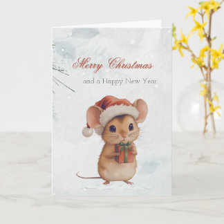 Cartão Rato de Natal Caprichoso