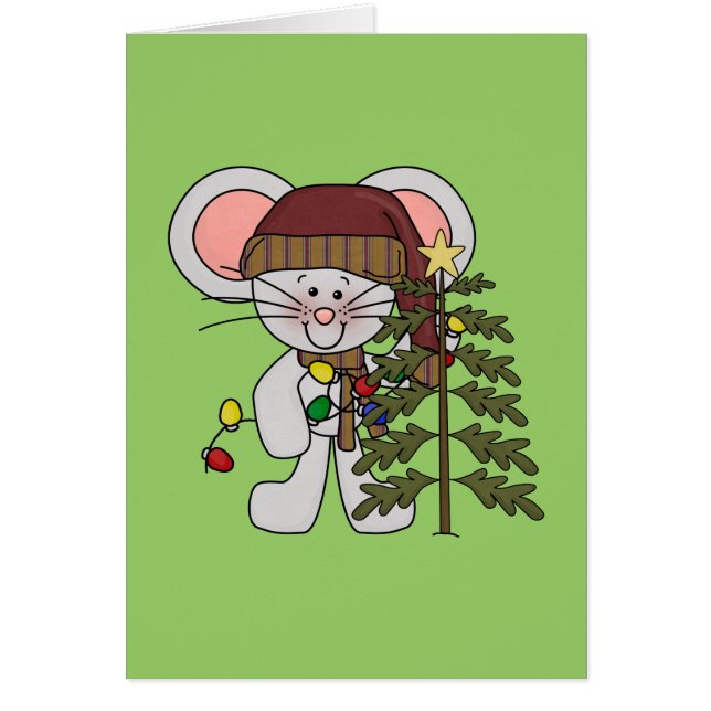 Cartão Rato do Natal que decora a árvore (Frente)
