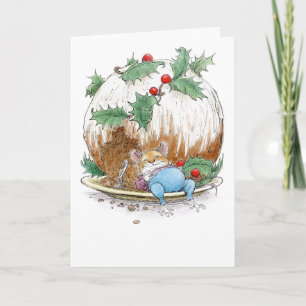 Cartão Rato do Pudim de Natal por Wallace Tripp