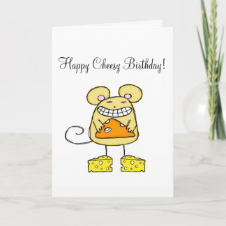 Cartão Rato Feliz de Aniversário Feliz
