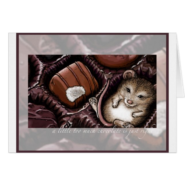 Cartão Rato na caixa de chocolate (Frente Horizontal)