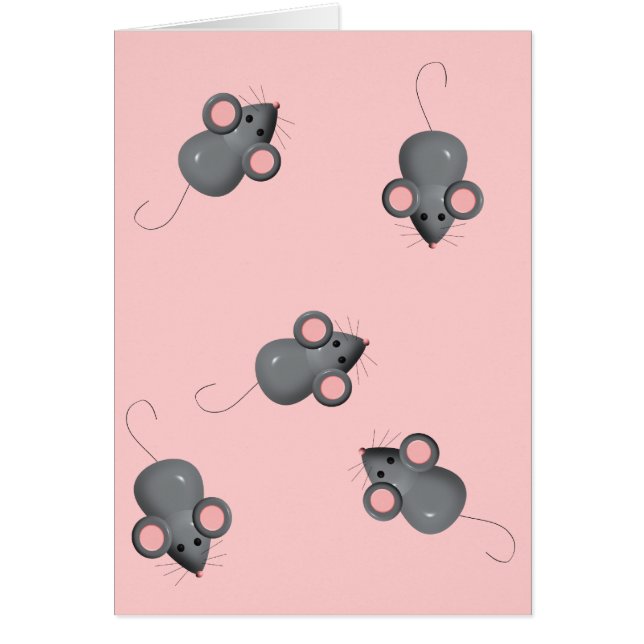 Cartão Ratos de cor rosa (Frente)