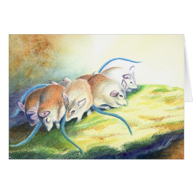Cartão Ratos, rato (Frente horizontal)