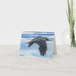 Cartão Raven Corvid Crow Original Art Note Card