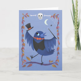 Cartão Raven Crow Halloween Aniversário