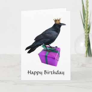 Cartão Raven Crown Presente Aniversário