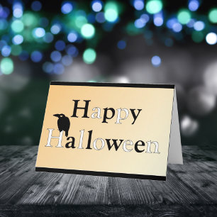 Cartão Raven Happy Halloween ・ Aniversário