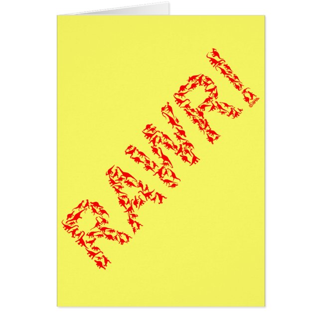 Cartão Rawr dos dinossauros! (Frente)