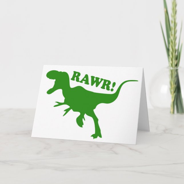 Cartão RAWR é como os dinossauros dizem que eu te amo (Frente)
