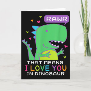 Cartão Rawr Isso Significa Eu Te Amo Em Cena De Dinossaur