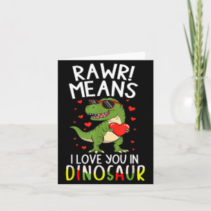 Cartão Rawr Significa Eu Te Amo Em Dia Dos Namorados Dino
