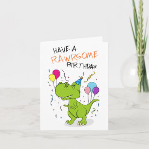 Cartão Rawrsome Dinosaur Birthday