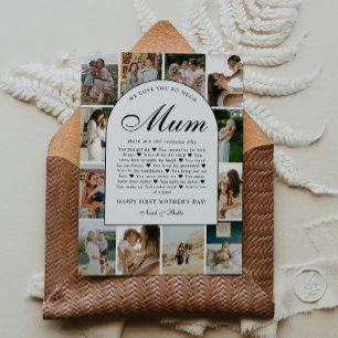 Cartão Razões pelas quais Amamos Você Mamãe Colagem de Fo
