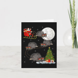 Cartão Rcune Papai Noel Trenó Voador Divertido Mágico Nat