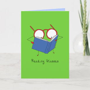 Cartão Reading Glasses - Eyeglasses & Book Greeting Card