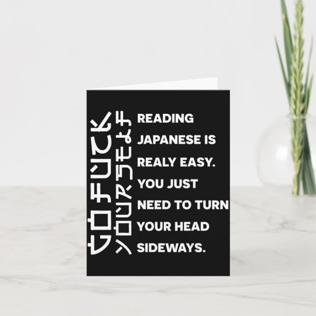 Cartão Reading Japanese Is Really Easy Shirt Student Quot (Frente)