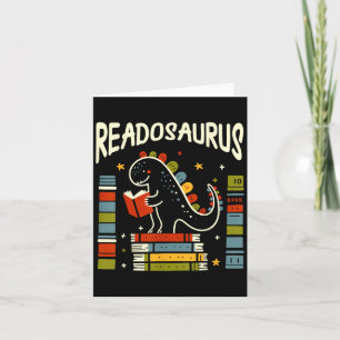 Cartão Readossauro Engraçado Livro Dinossauro Lendo Homen