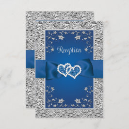 Cartão Real Azul, Cinza De Recepção De Corações