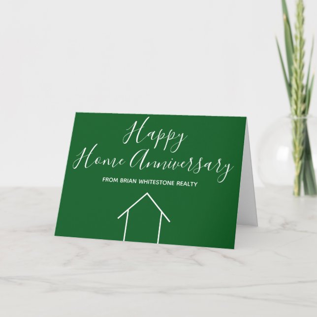 Cartão Real Estate Happy Home Anniversário Personalizado  (Frente)