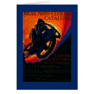 Cartão Real Moto Club Vintage Poster Europe