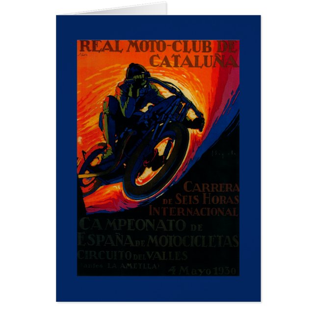 Cartão Real Moto Club Vintage Poster Europe (Frente)