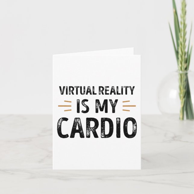 Cartão Realidade Virtual Engraçada é meu Cardio - present (Frente)