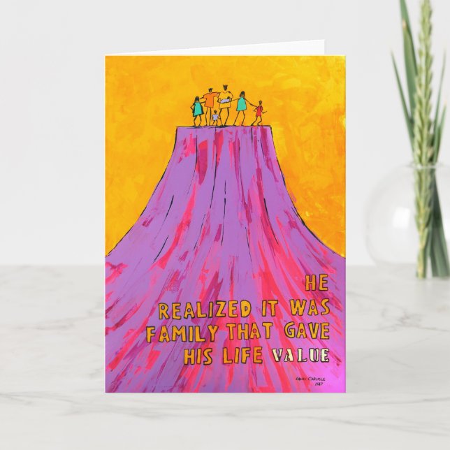 Cartão Realizou que era a família que deu seu VALOR da (Frente)