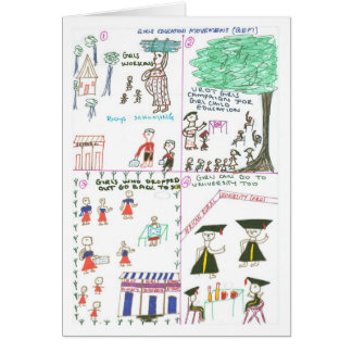 Cartão Rebecca explica o movimento da educação das