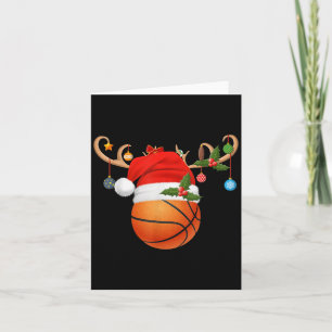 Cartão Rebelde de Natal no Basquete Santa Hat Sports Pla