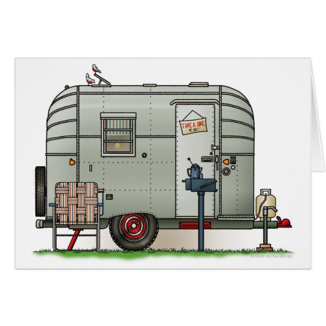 Cartão Reboque de campista de Avion (Frente Horizontal)