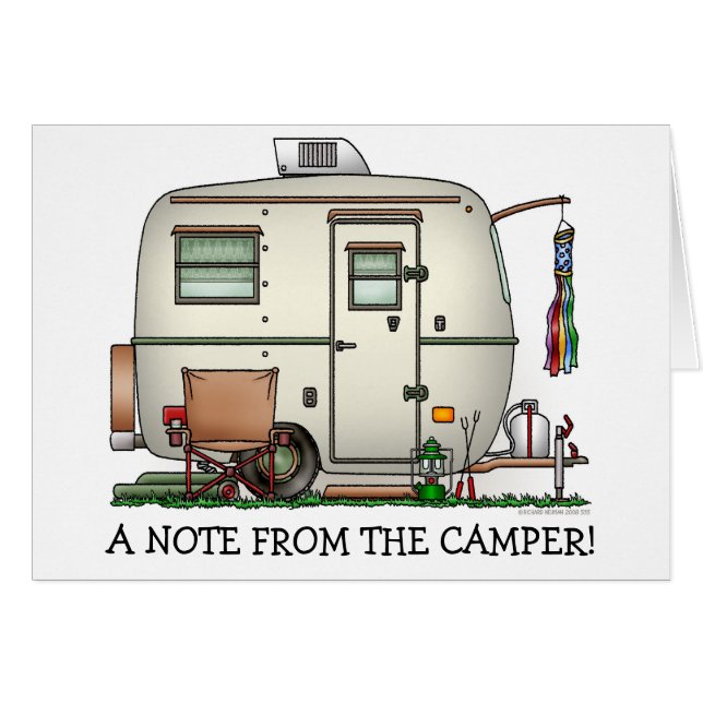 Cartão Reboque de vidro do viagem do campista do ovo do (Frente horizontal)