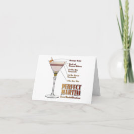 Cartão Receita de Coquetel Martini Perfeito Arte