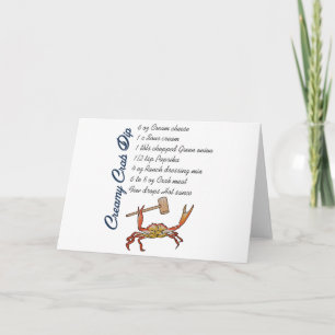 Cartão Receita de Dip De Caranguejo