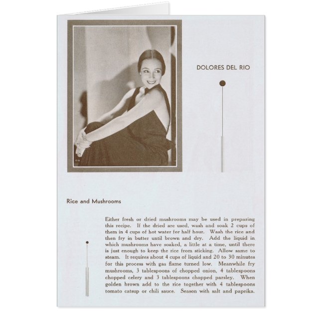 Cartão Receita de Dolores Del Rio (Frente)